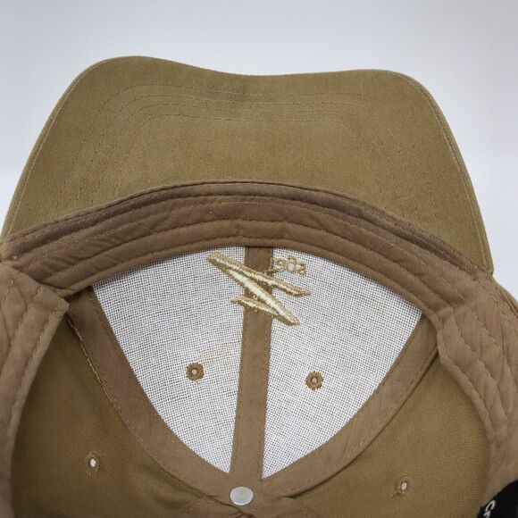 Z Tags Strapback Hat Tan One Size Adjustable Embroidered Solid 6 Panel - Picture 7 of 8